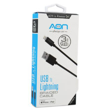 cable-aon-usb-a-lightning-mfi-3m-negro-ao-cb-1020